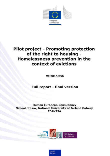 "Homelessness prevention in the context of evictions": full report - final version