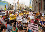 Rio de Janeiro, au croisement vers l'Assemblée Mondiale des Habitants, RIO DE JANEIRO, febrero 2010