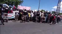 Haiti, 19/08/13:  manifestation de soutien à Patrice Florvilus, persécuté pour  son appui aux luttes des réfugiés post-tremblement de terre